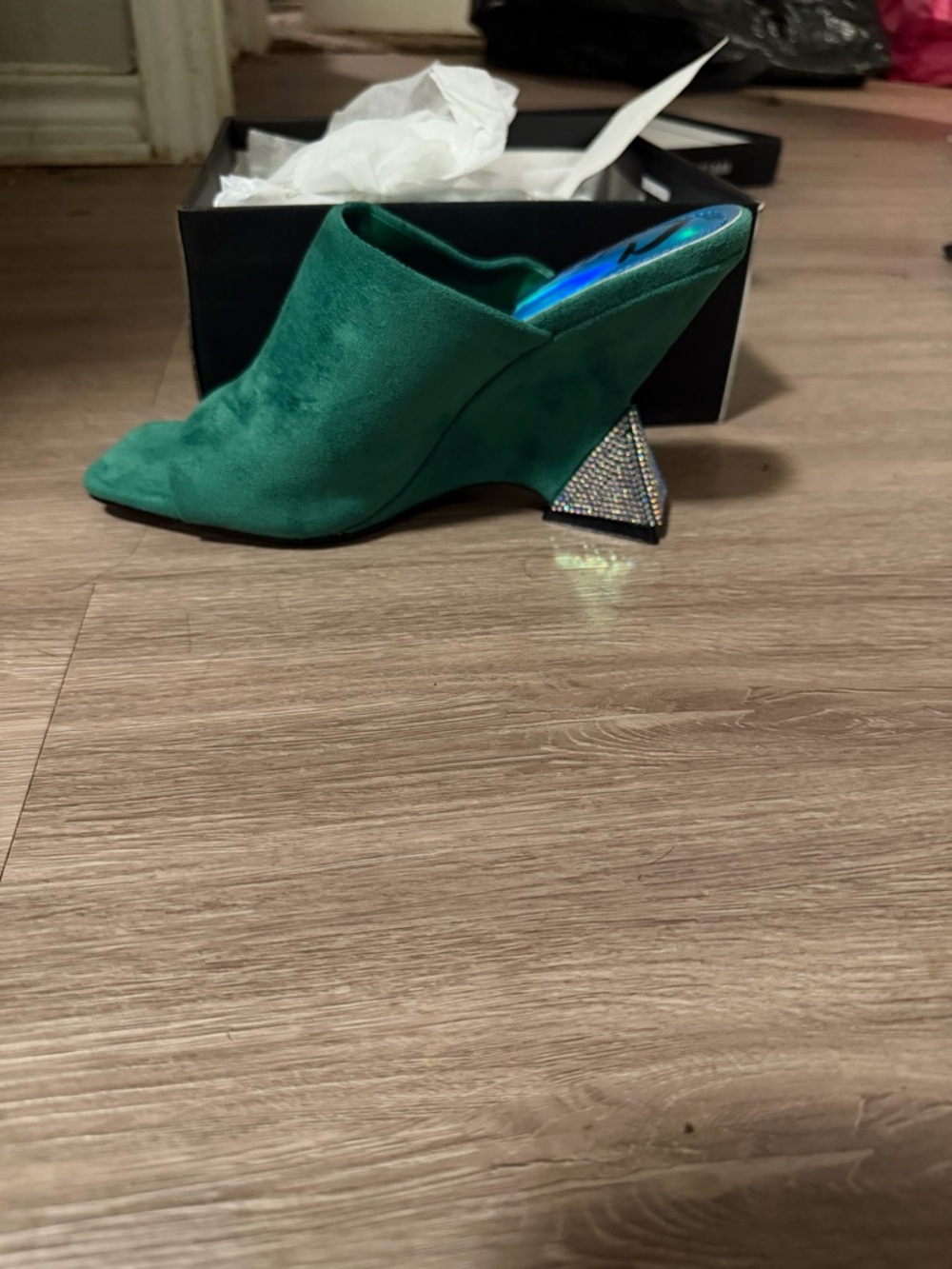 Brand new Cape Robbin green mule heels, never worn.